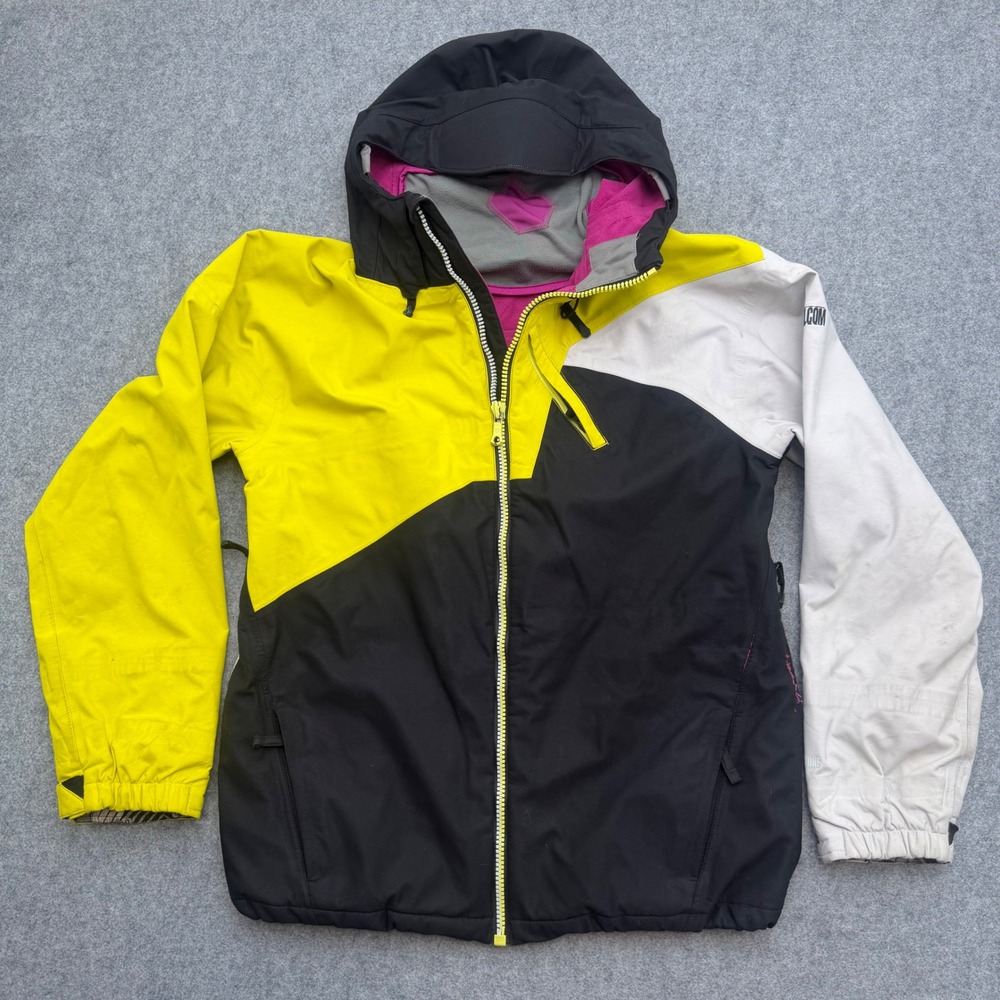 Volcom Nimbus Snowboard Jacket Mens Large Yellow Black RECCO 15k Waterproof